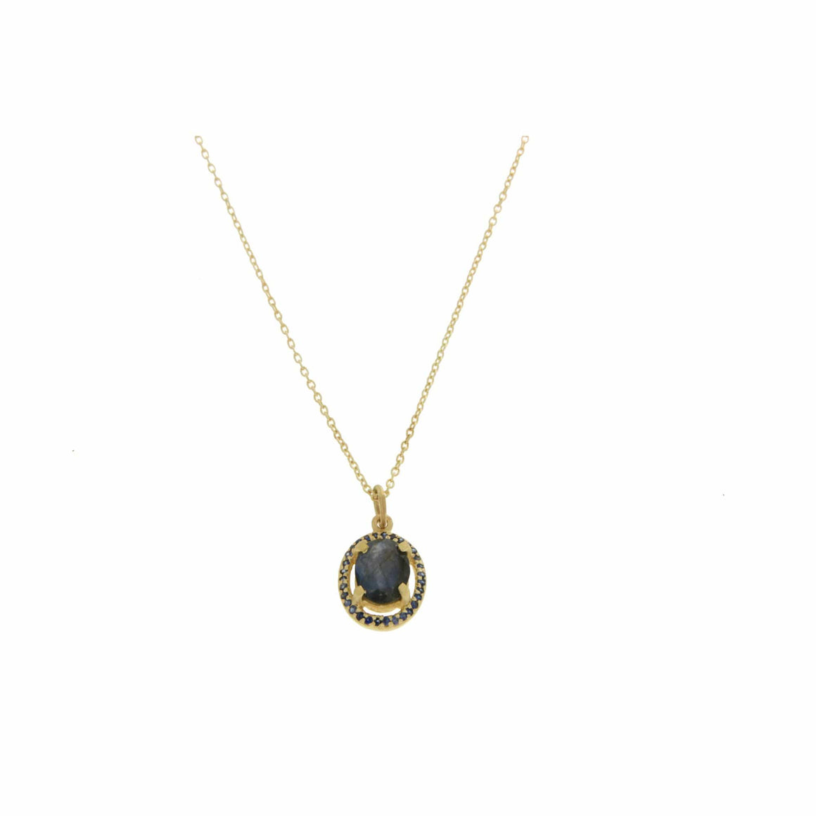 Manjusha Jewels Necklaces Mystic Circle Pendant with Iolite and Labradorite